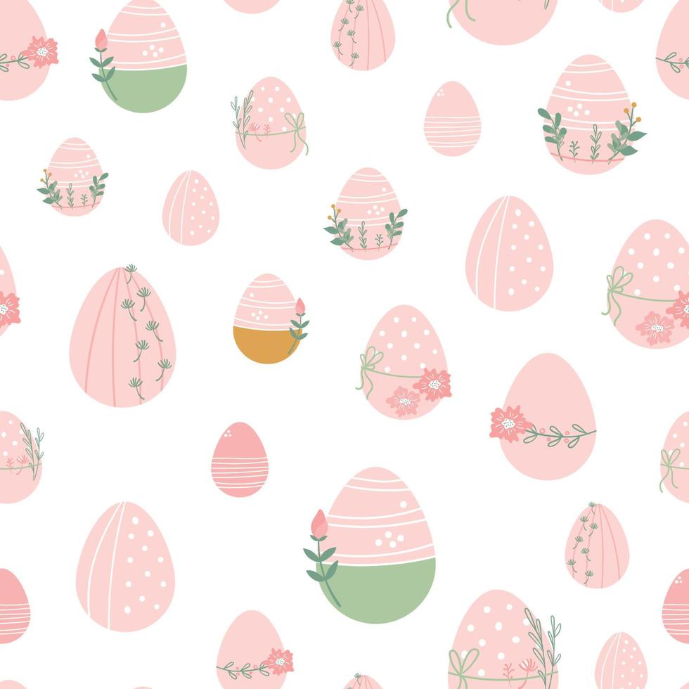 Cartoon cute eggs seamless pattern for easter wrapping paper vector