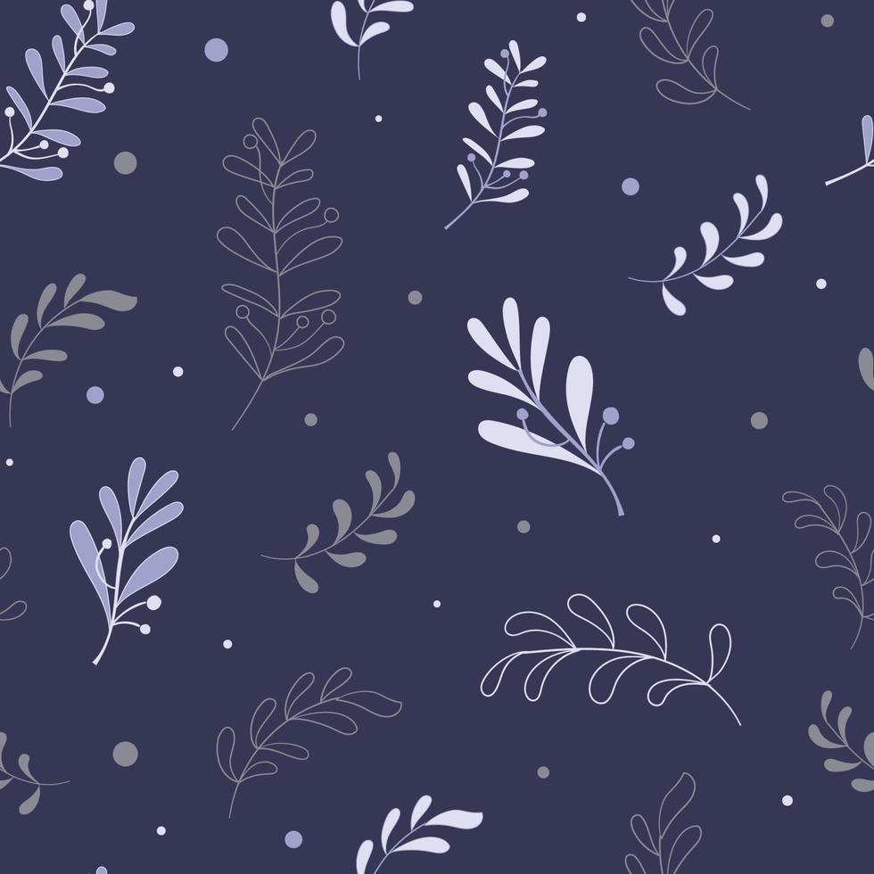 Boho seamless pattern with herbs and branches vector