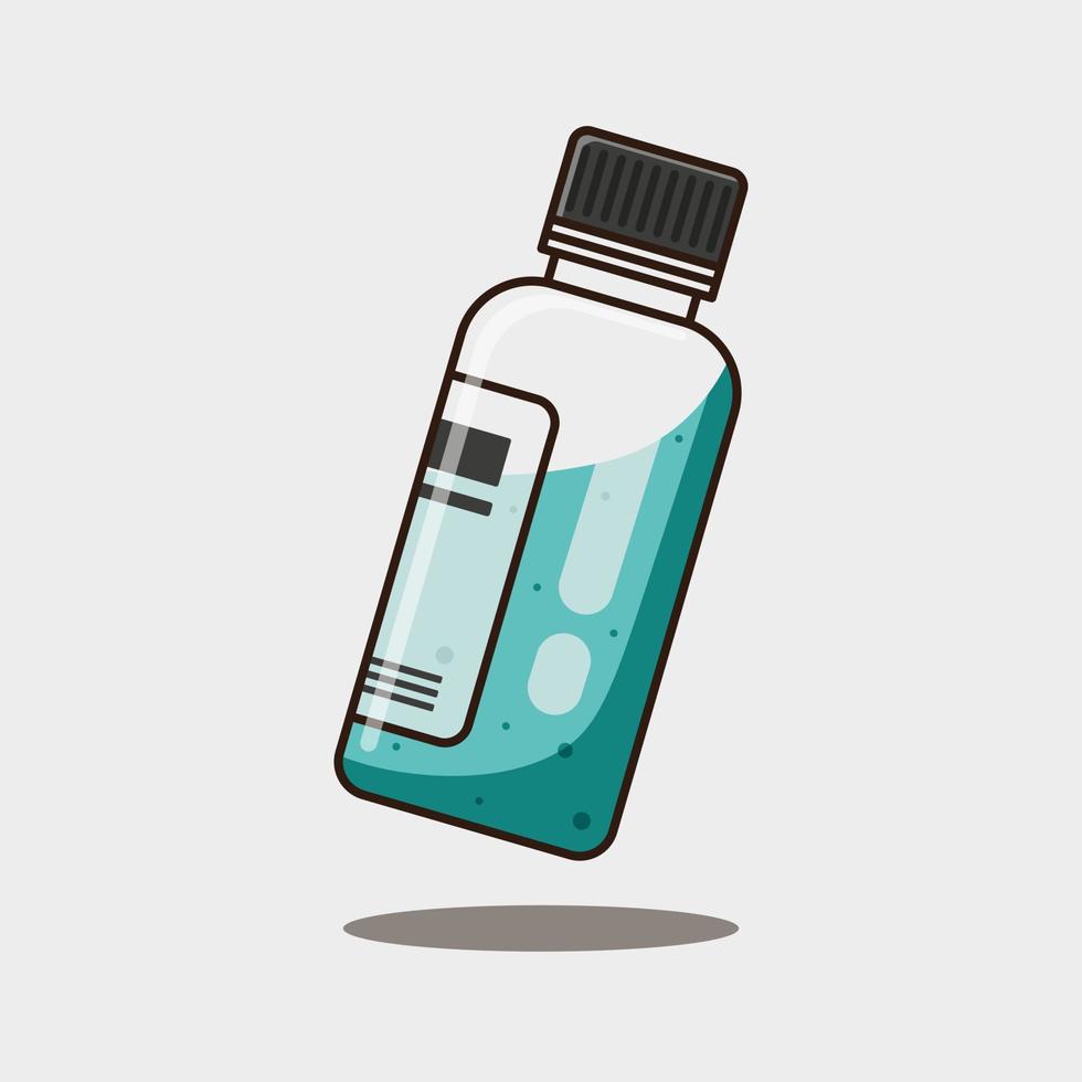 antiseptic mouthwash cartoon vector flat design illustration