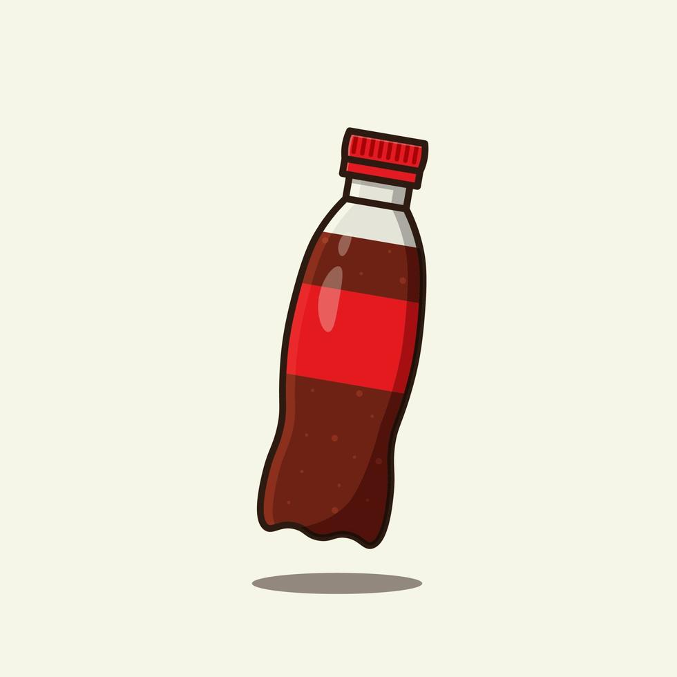 Soda bottle vector flat design illustration