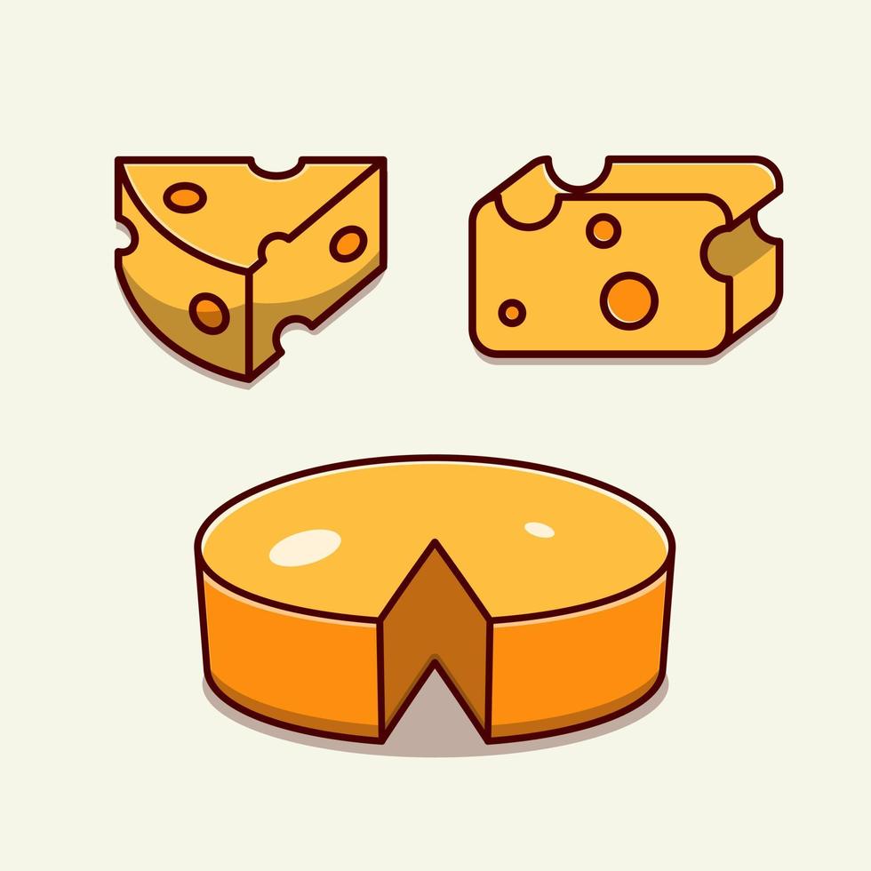 Cheese cartoon vector flat design illustration