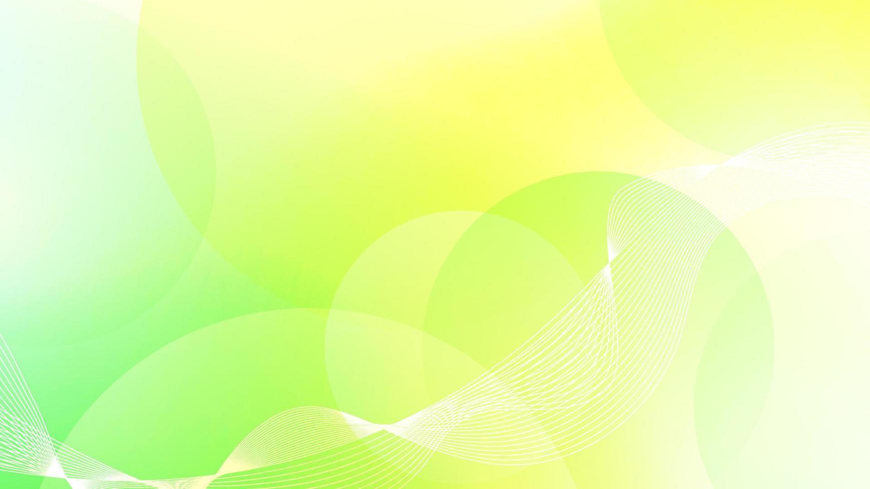 Abstract yellow and green gradient waves background. Glowing lines on green background vector