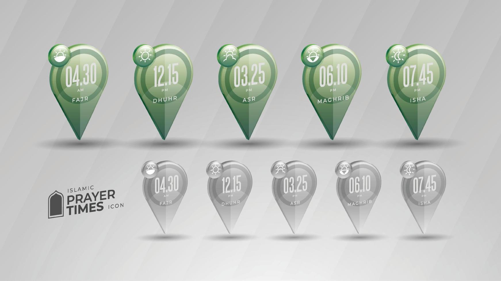 modern simple icon collection design islamic prayer time vector