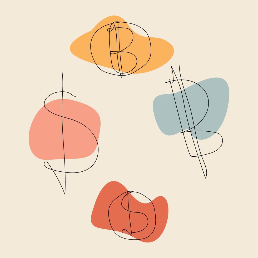 Profit Lineart Design Abstract Illustration vector