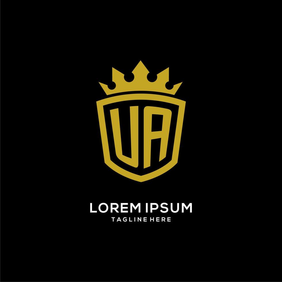 Initial UA logo shield crown style, luxury elegant monogram logo design vector