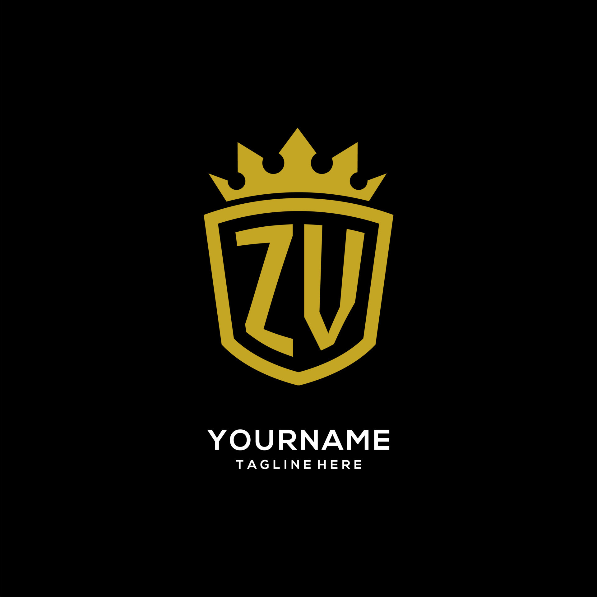 Initial ZV logo shield crown style, luxury elegant monogram logo design
