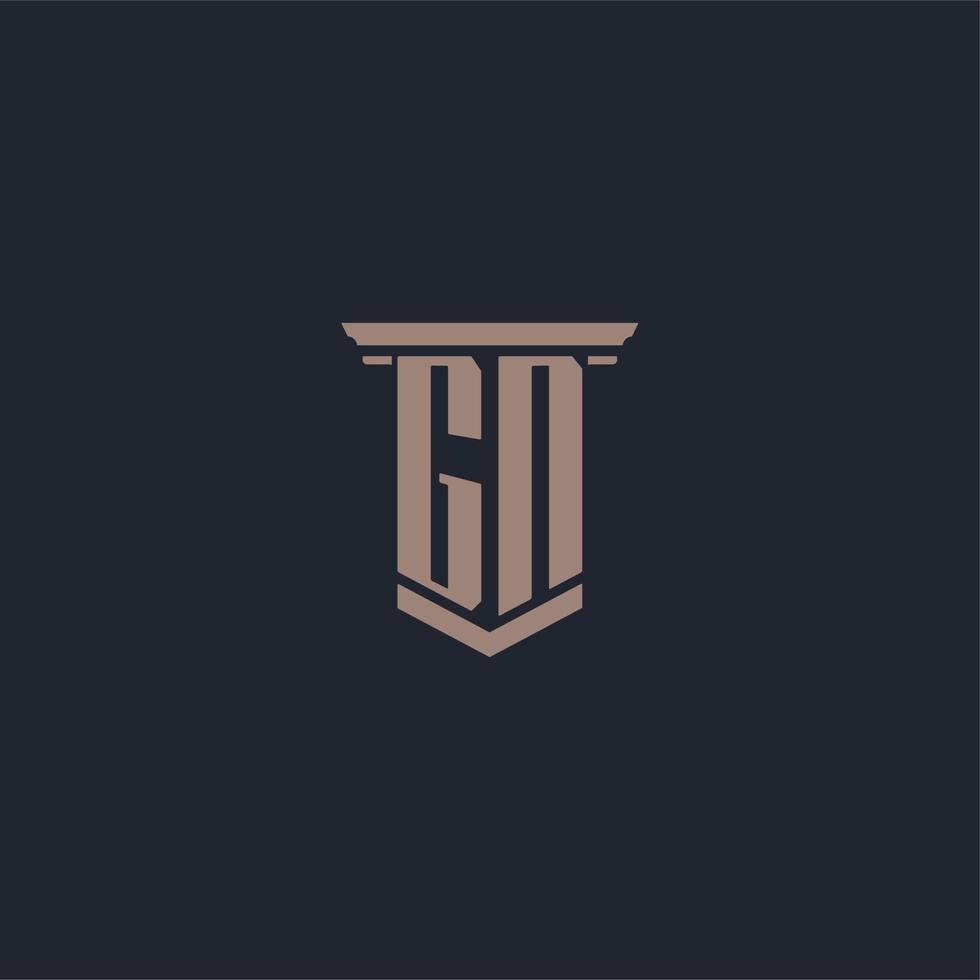GN initial monogram logo with pillar style design vector