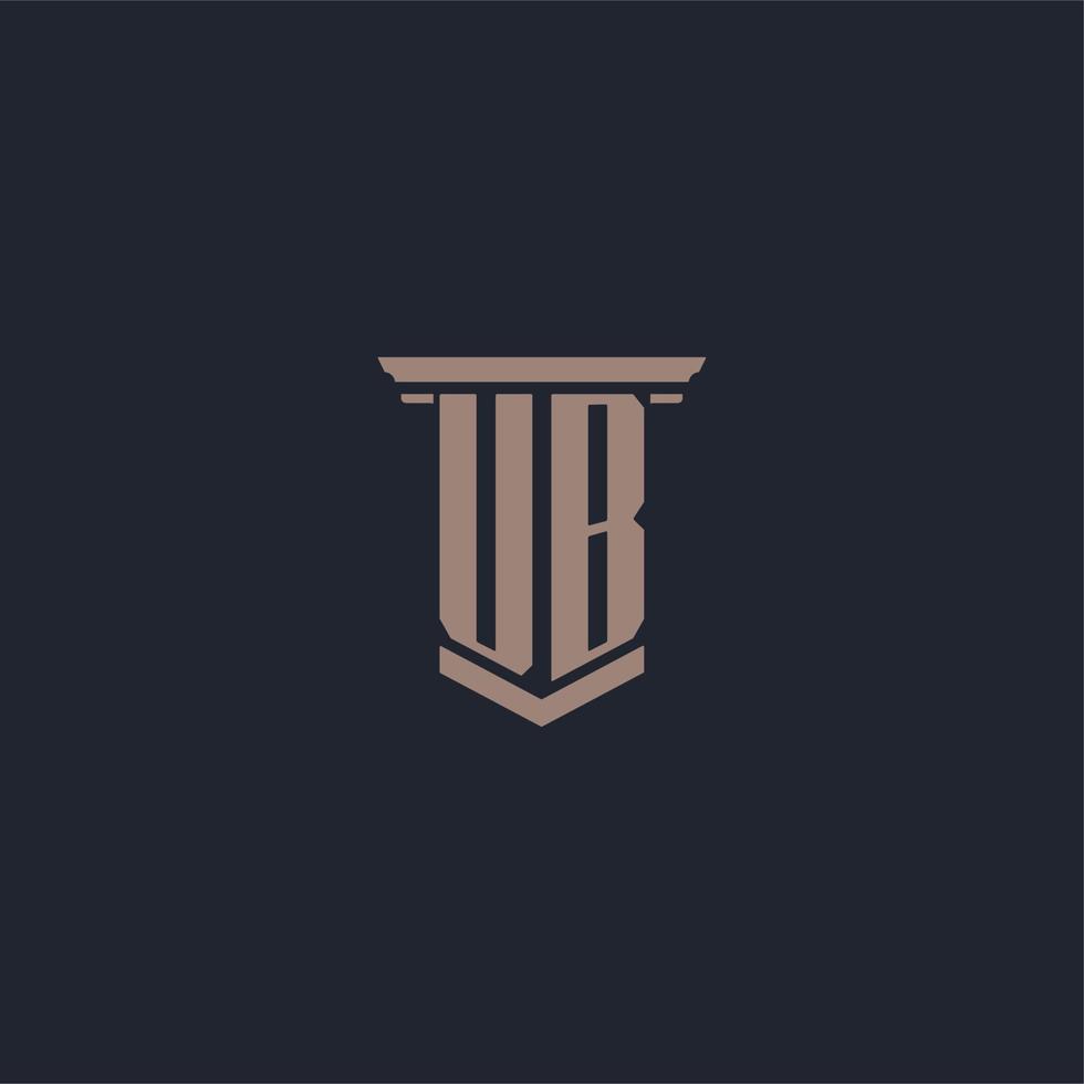 UB initial monogram logo with pillar style design vector