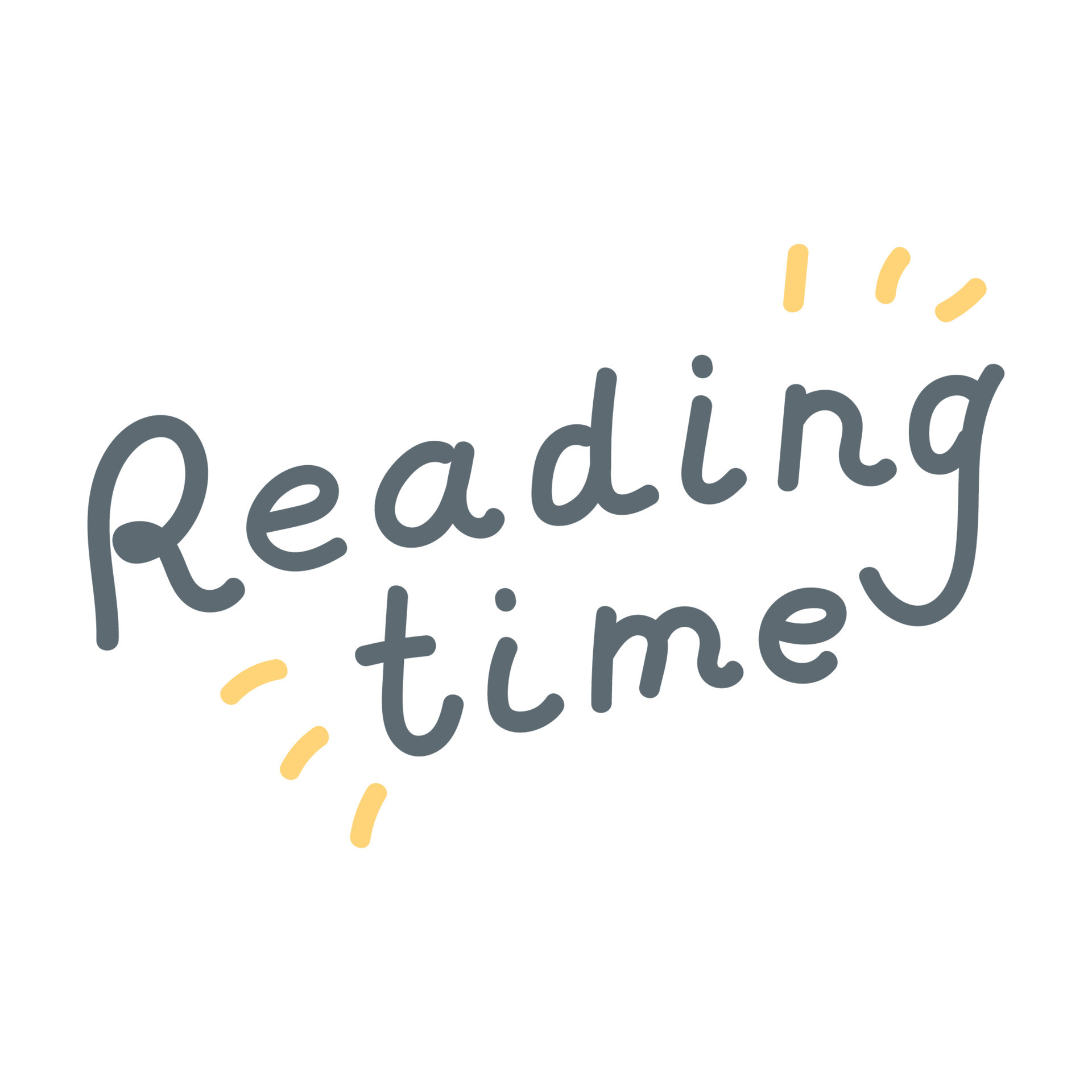 Vector colorful lettering Reading time isolated on white background