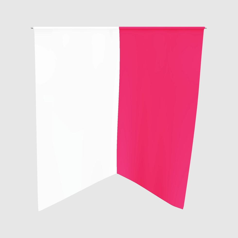 Polish gobelin or pennant. Poland national waving tapestry pennon, tapestrie and flag. vector