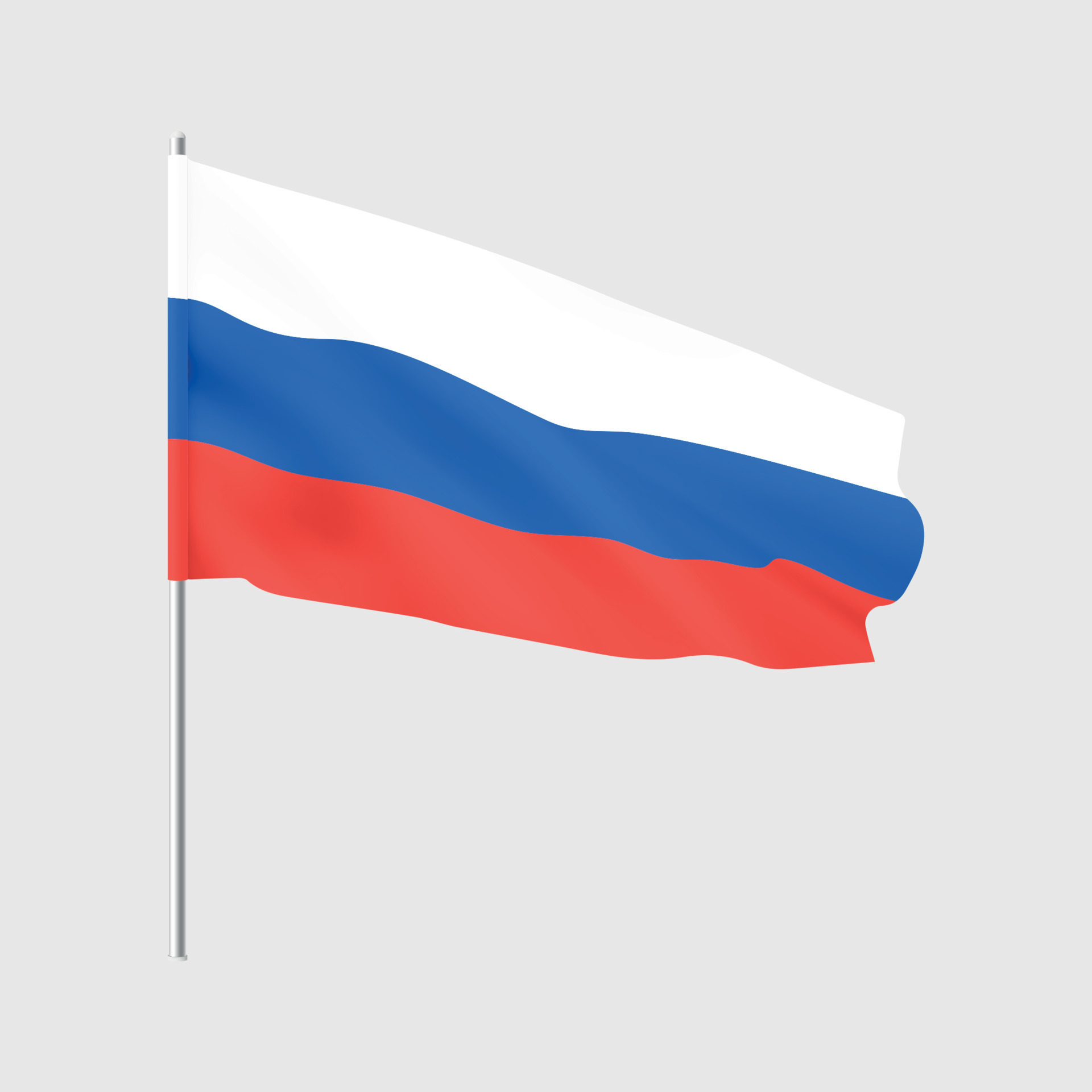 Russia flag. National realistic flag of Russian Federation