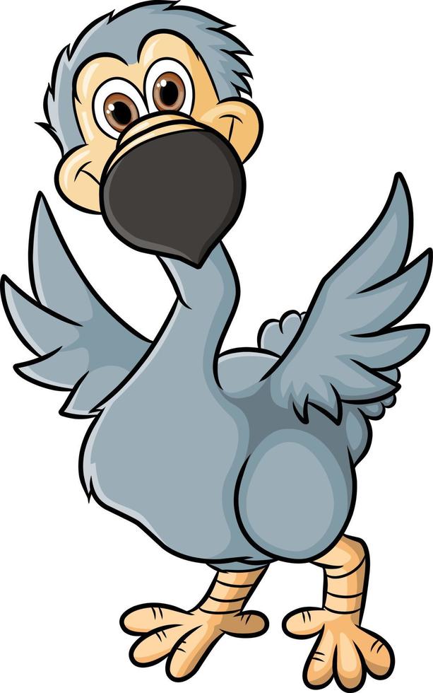 The cute dodo bird is posing and looking at camera vector