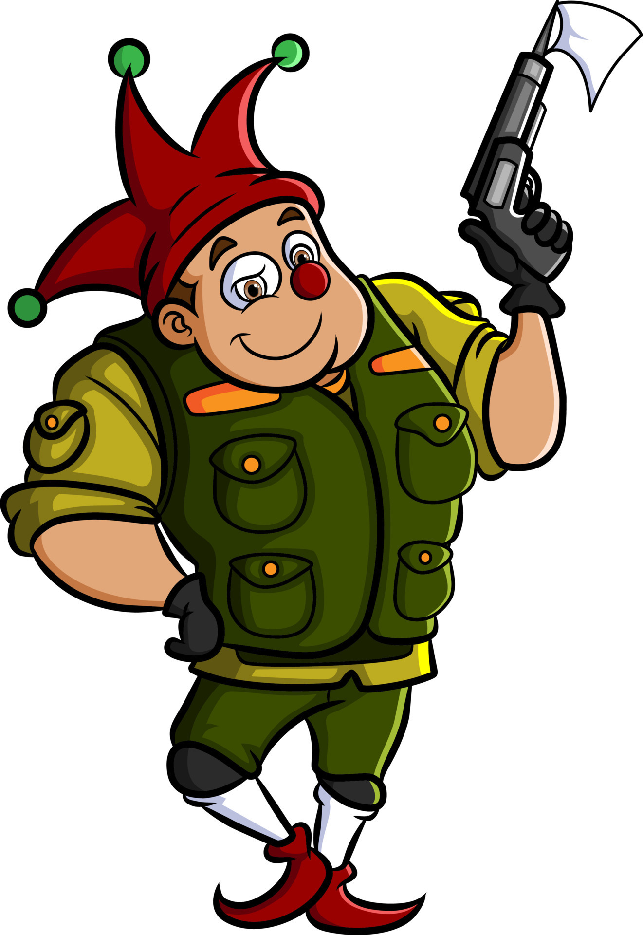 The soldier clown with the surrender fake gun 7934965 Vector Art at