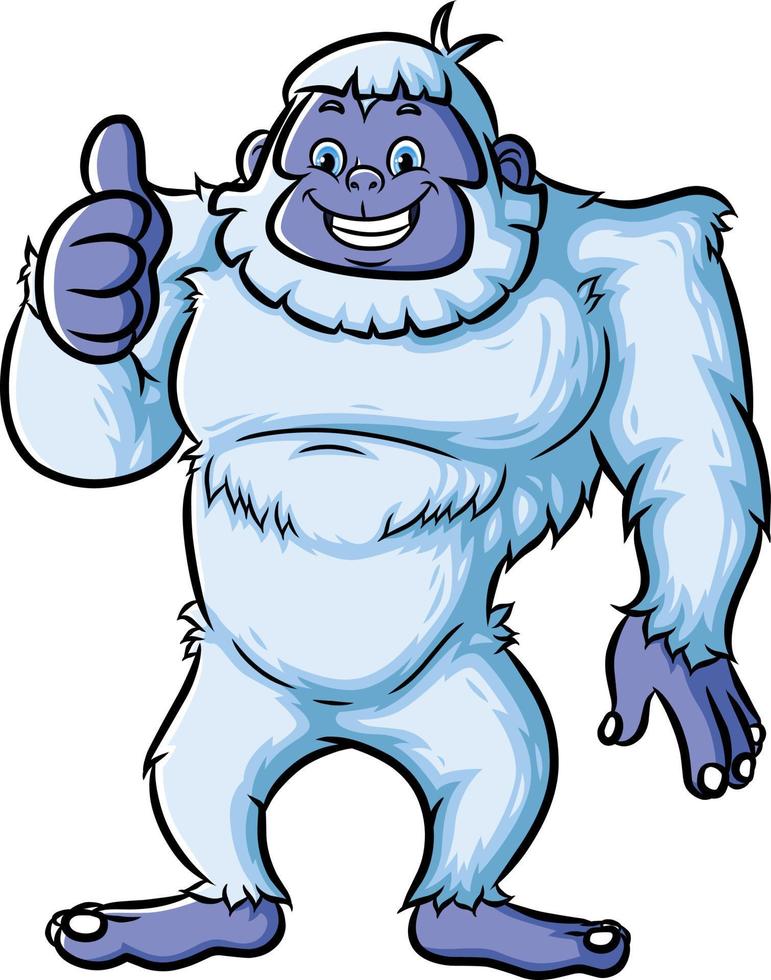 The big yeti is giving a thumb up and smiling vector