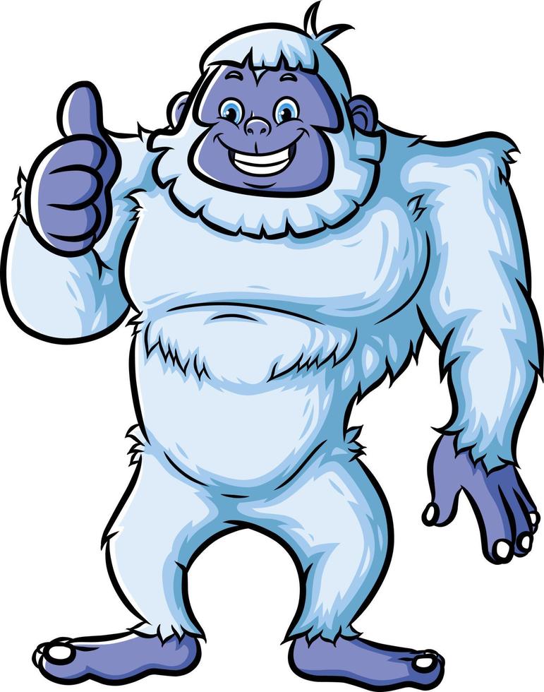 el gran yeti está levantando el pulgar y sonriendo vector