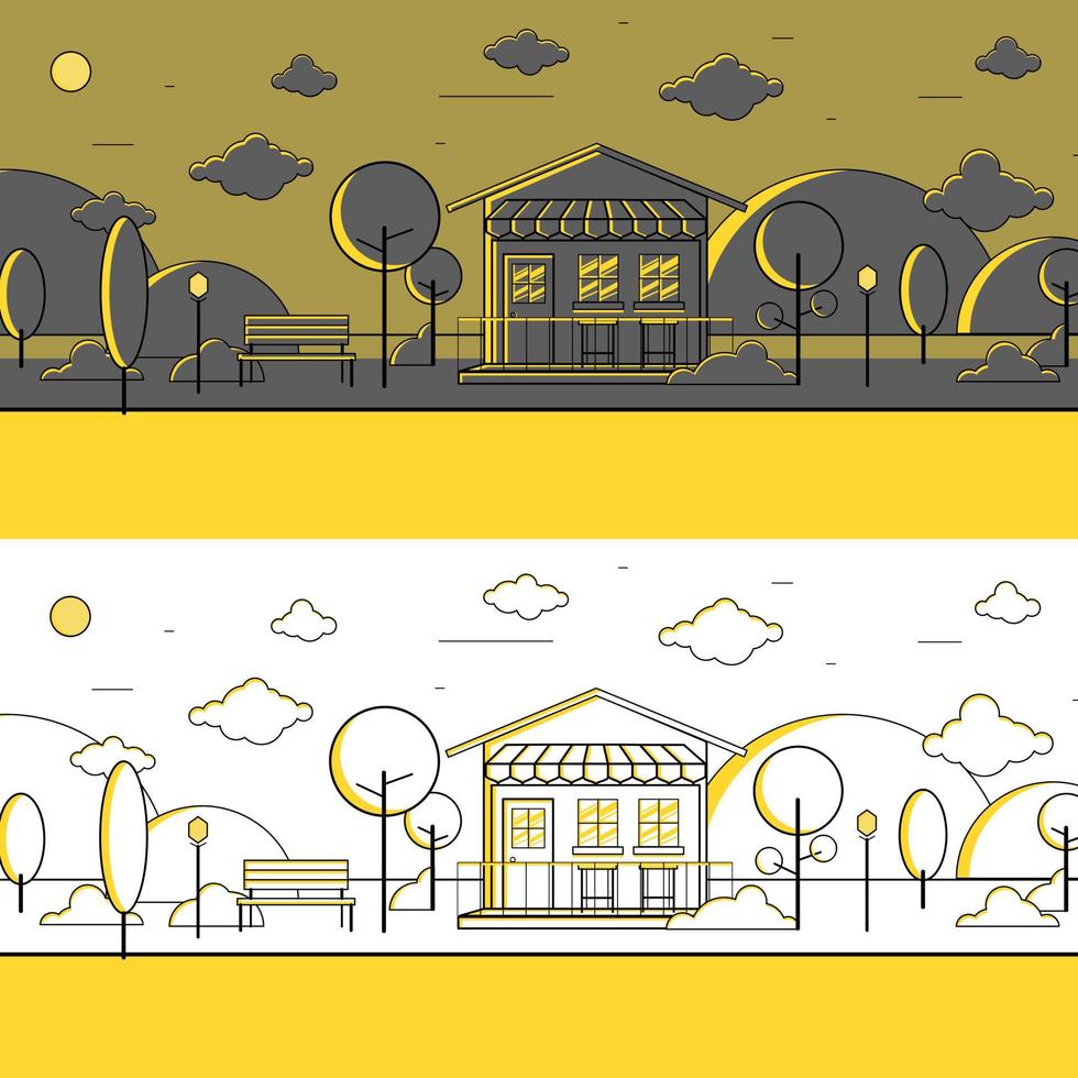 Vector illustration of store with background