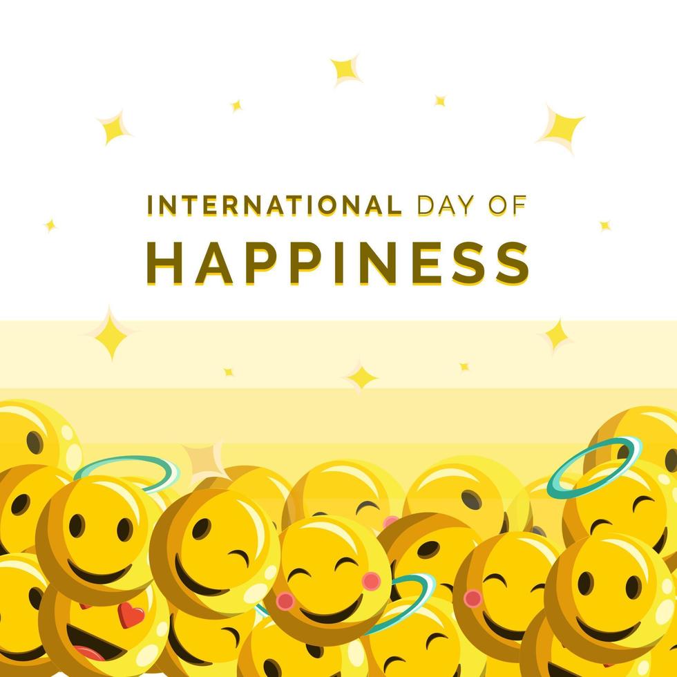 International Day of Happiness vector illustration