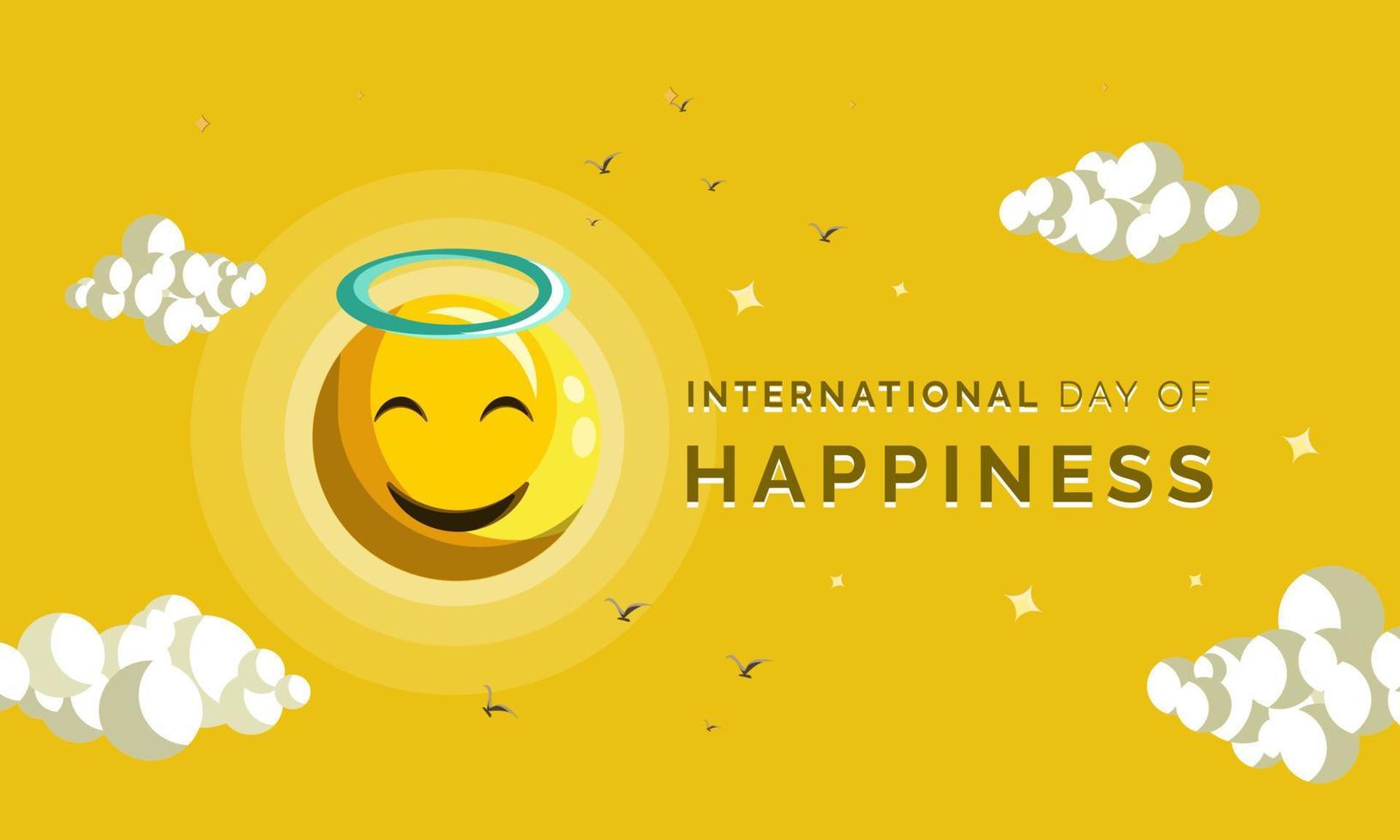 International Day of Happiness vector illustration