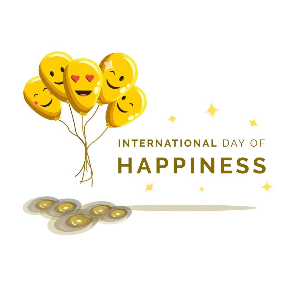 día internacional de la ilustración de vector de felicidad