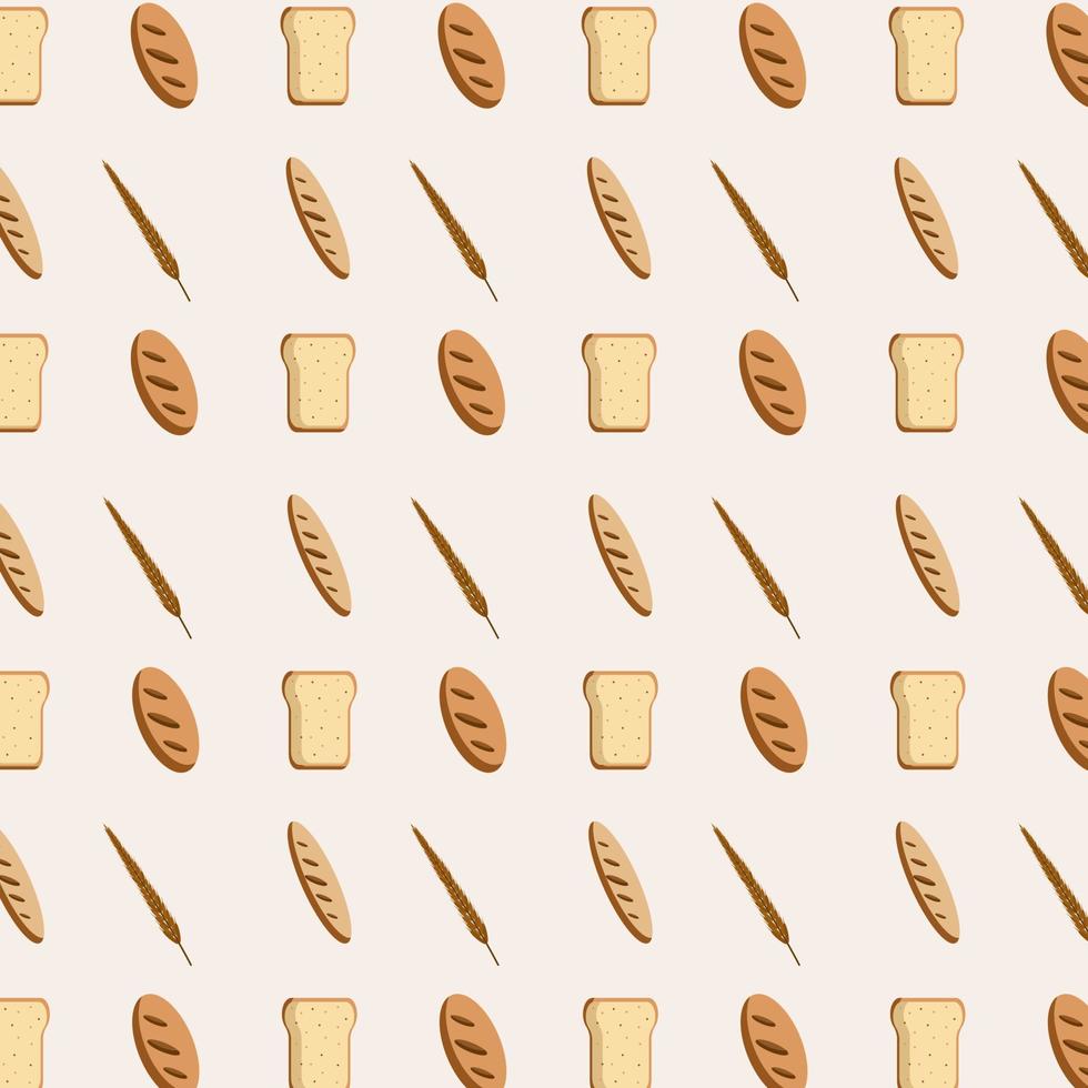 Pattern Illustration of bread vector, art set flat design style vector