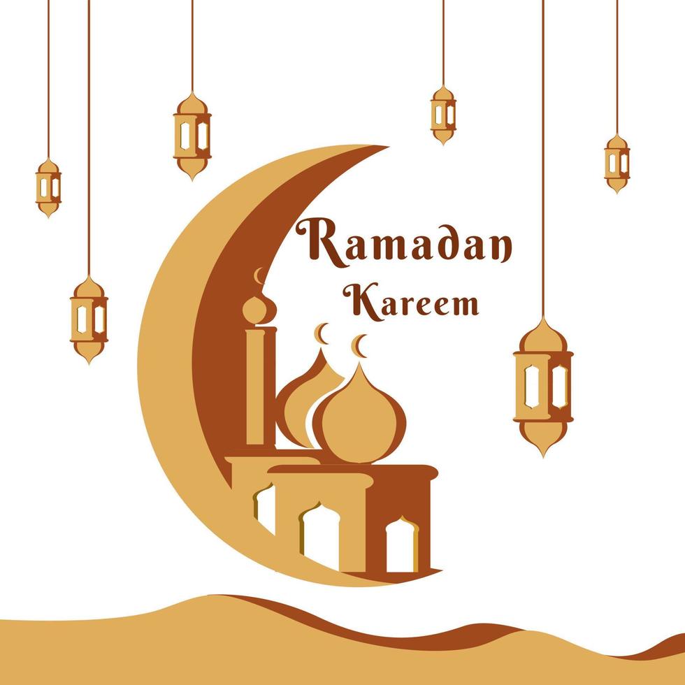 Vector illustration of desert and Ramadan style flat design theme
