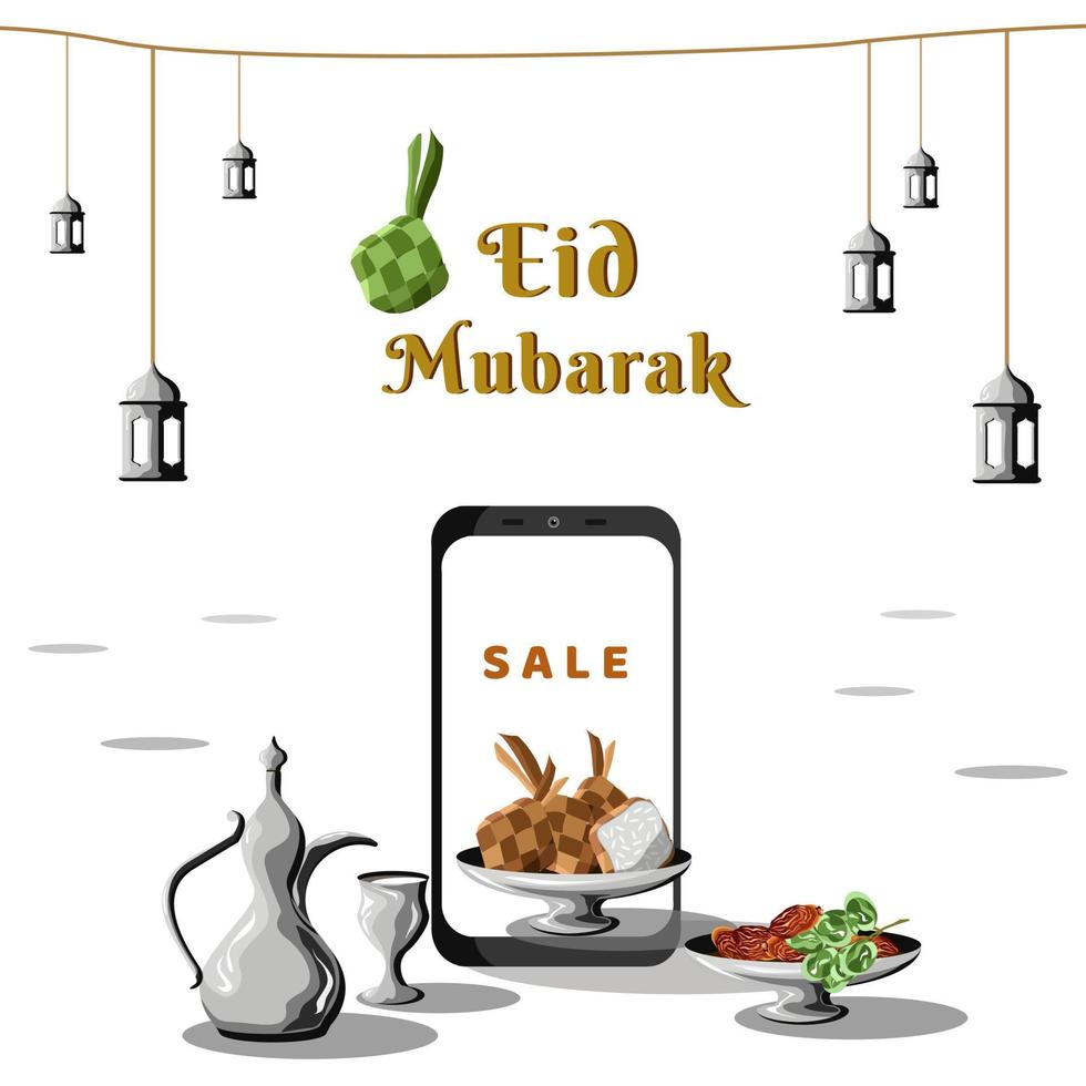 Eid Mubarak For Theme Islamic vector