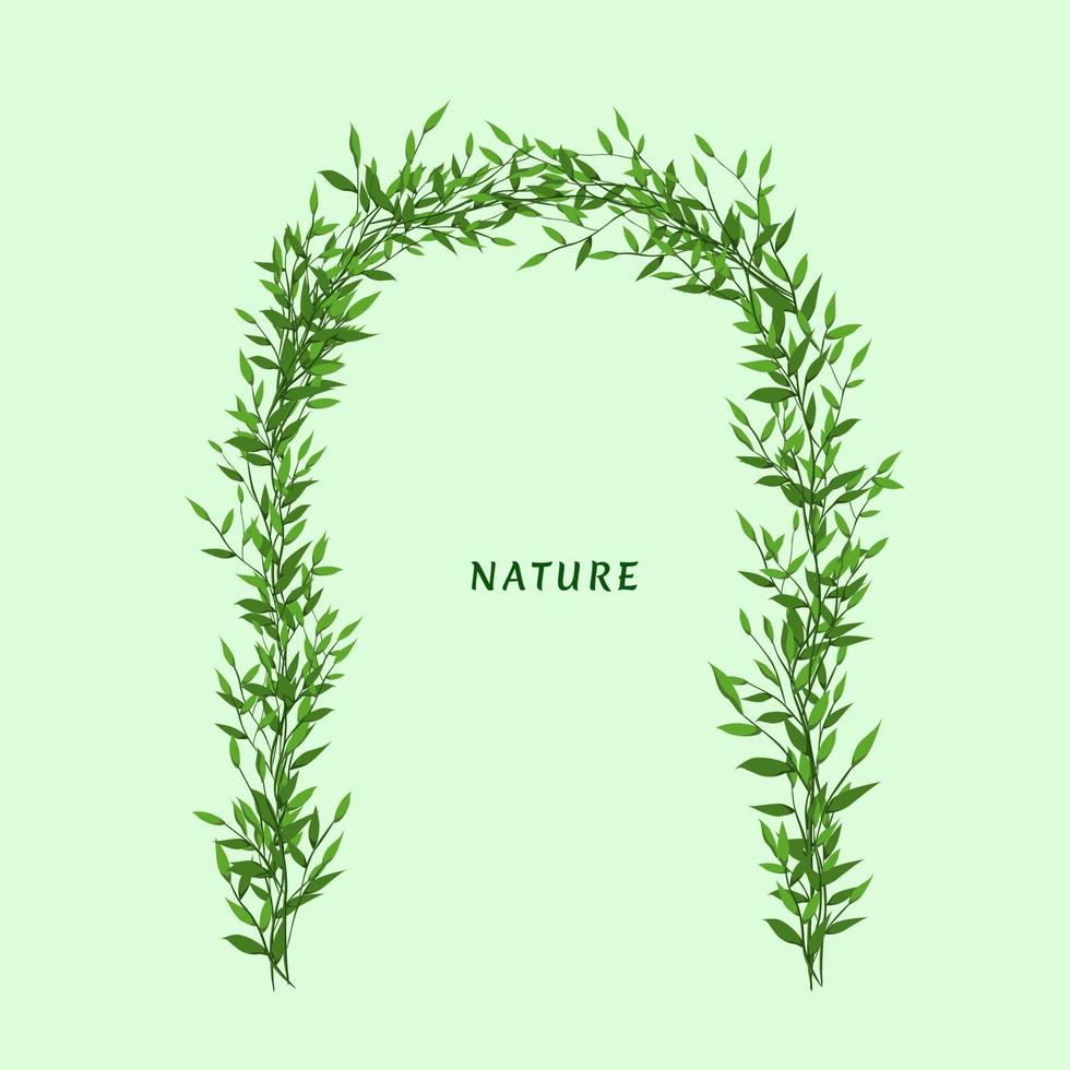 ilustración de decoración temática de arte de hoja natural vector