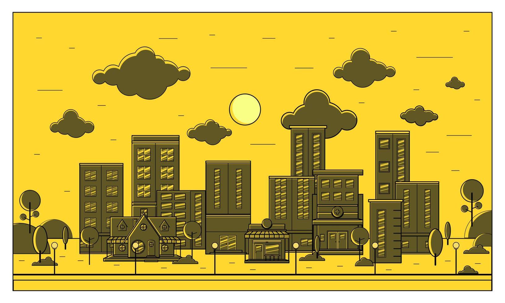 City building style flat design vector illustration
