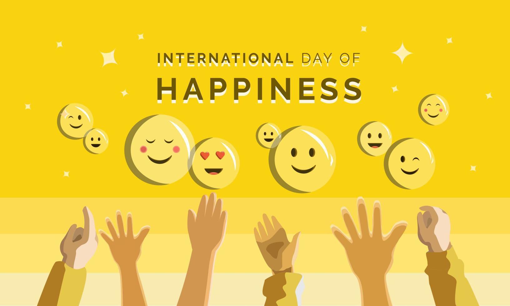 International Day of Happiness vector illustration