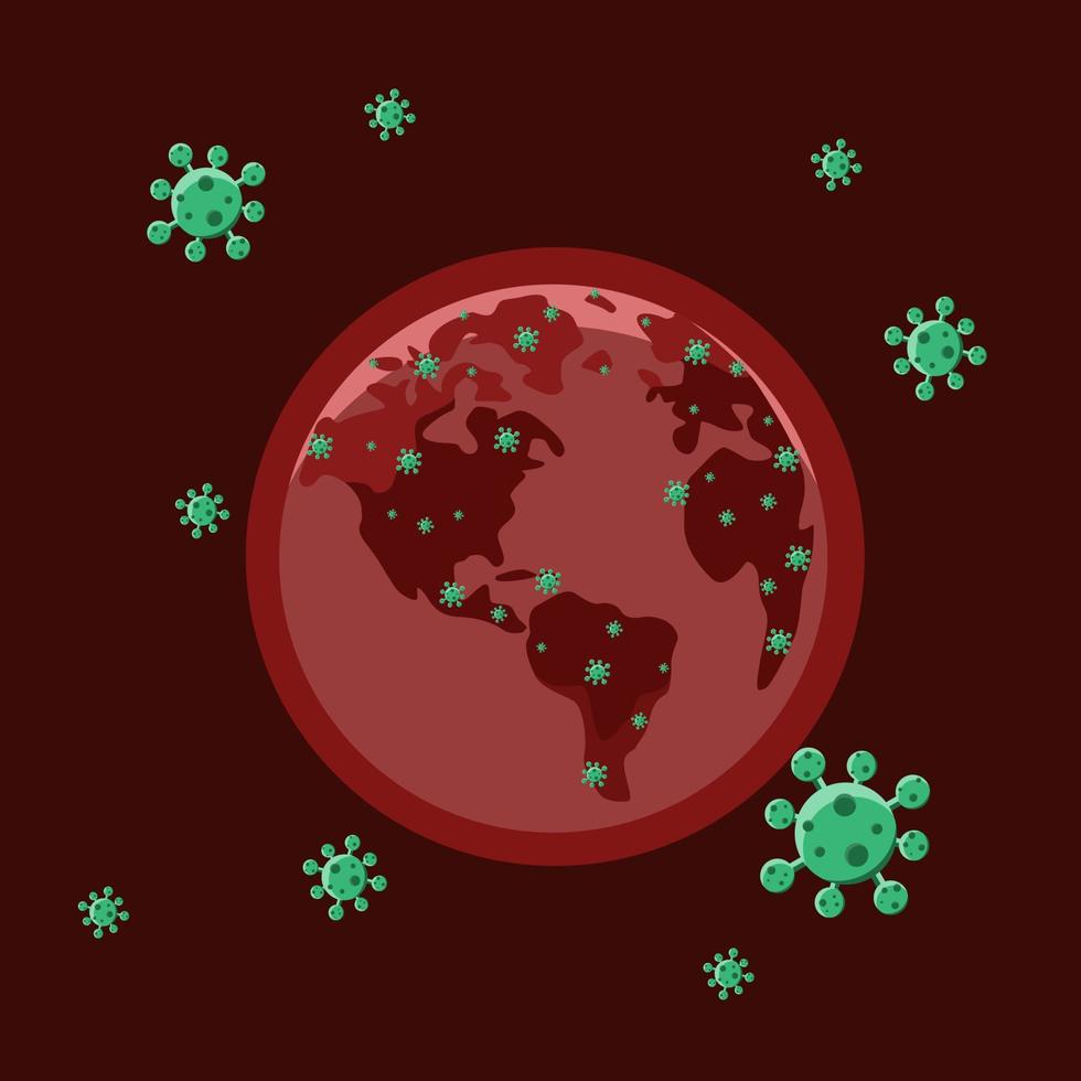 Illustration of Corona Virus Attacking the Earth vector