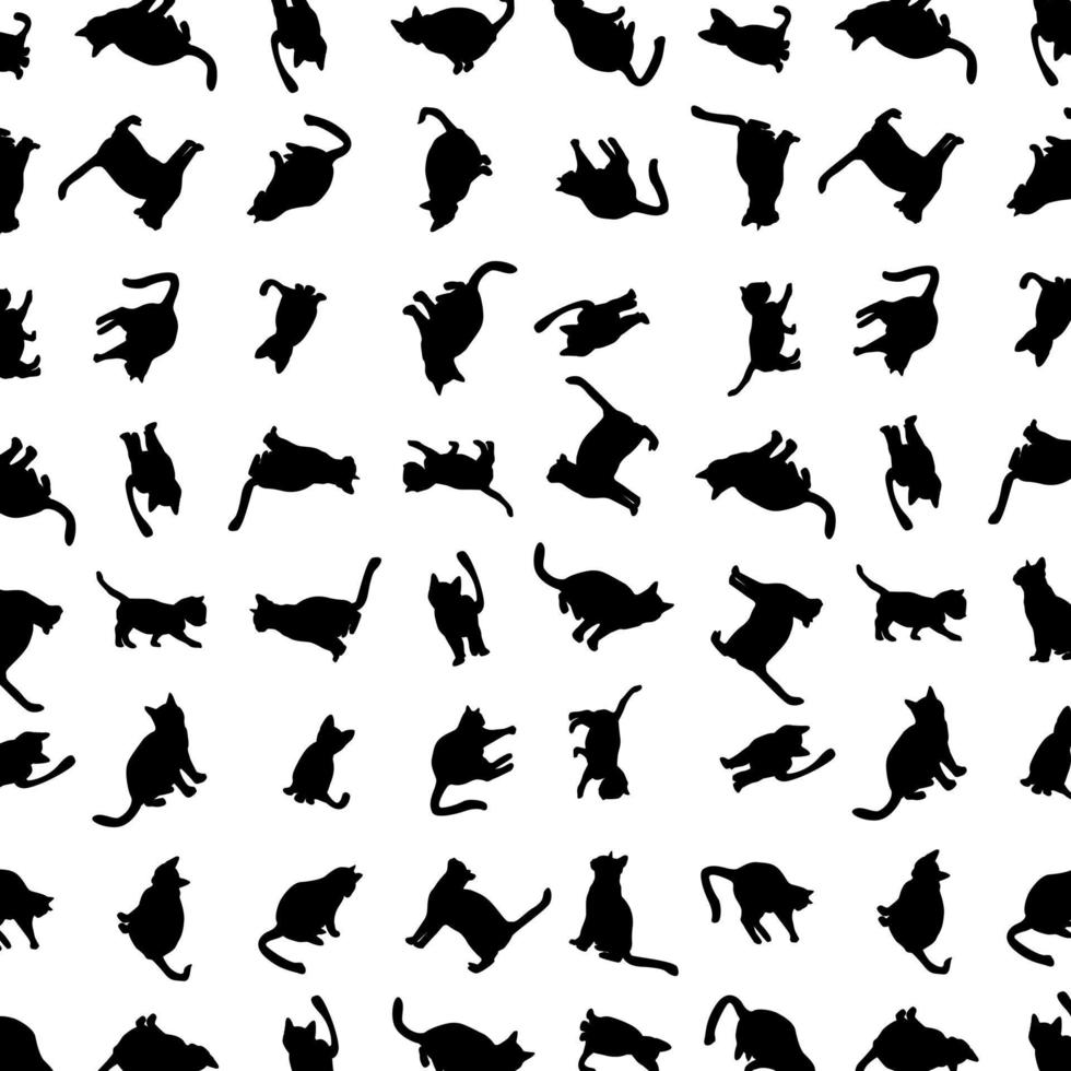 Cat Silhouette Vector Illustration Pattern