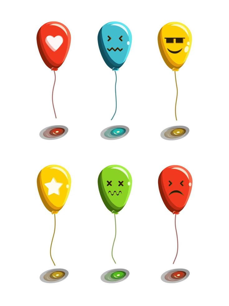 Vector illustration of balloon expression emoticon collection