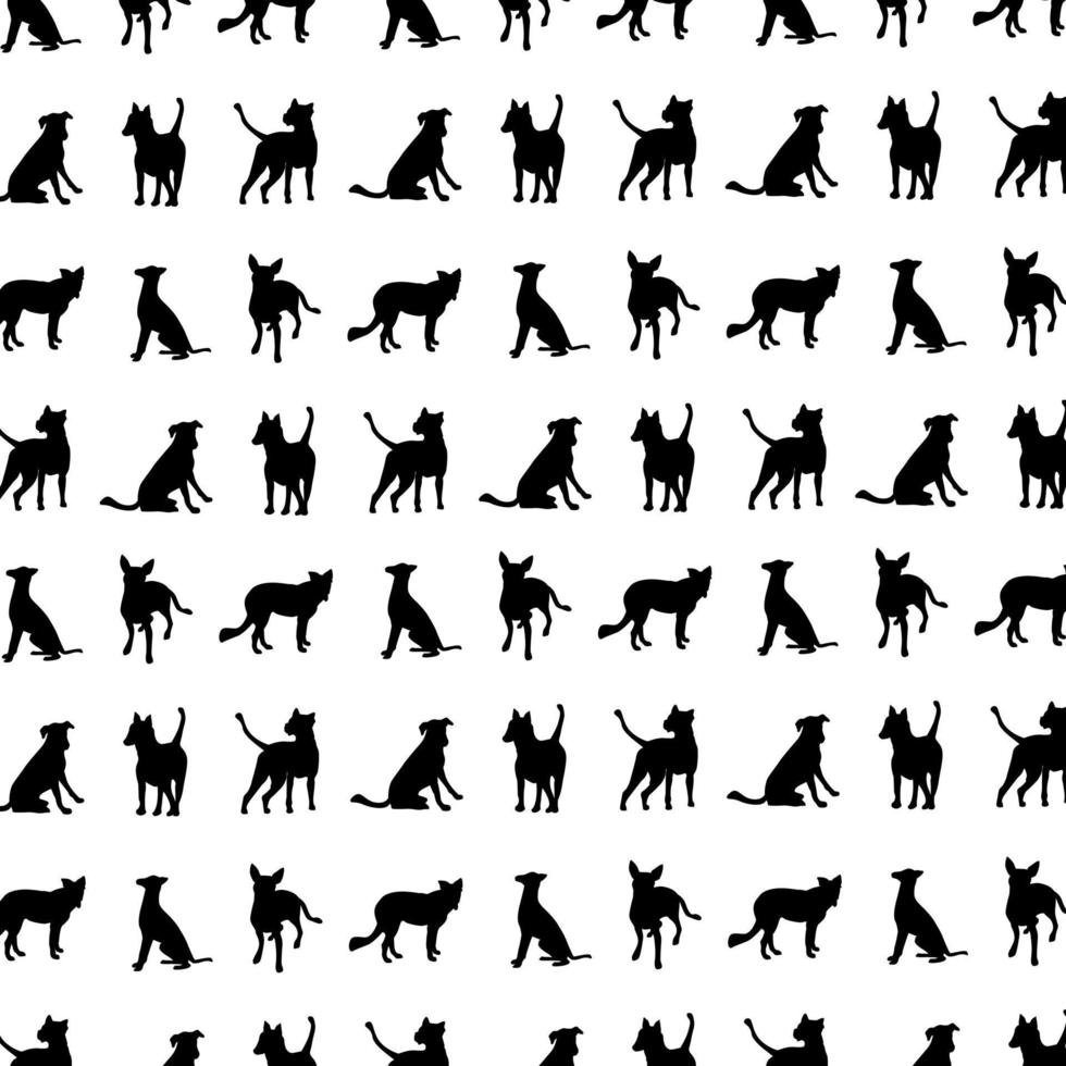 Dog Silhouette Vector Illustration Pattern