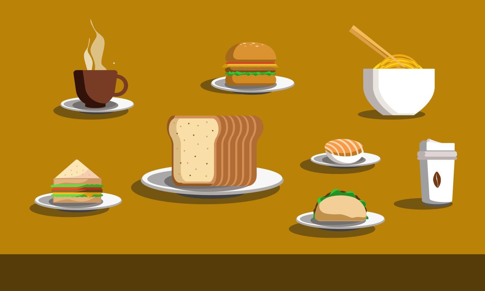 comida y bebida ilustración vectorial vector