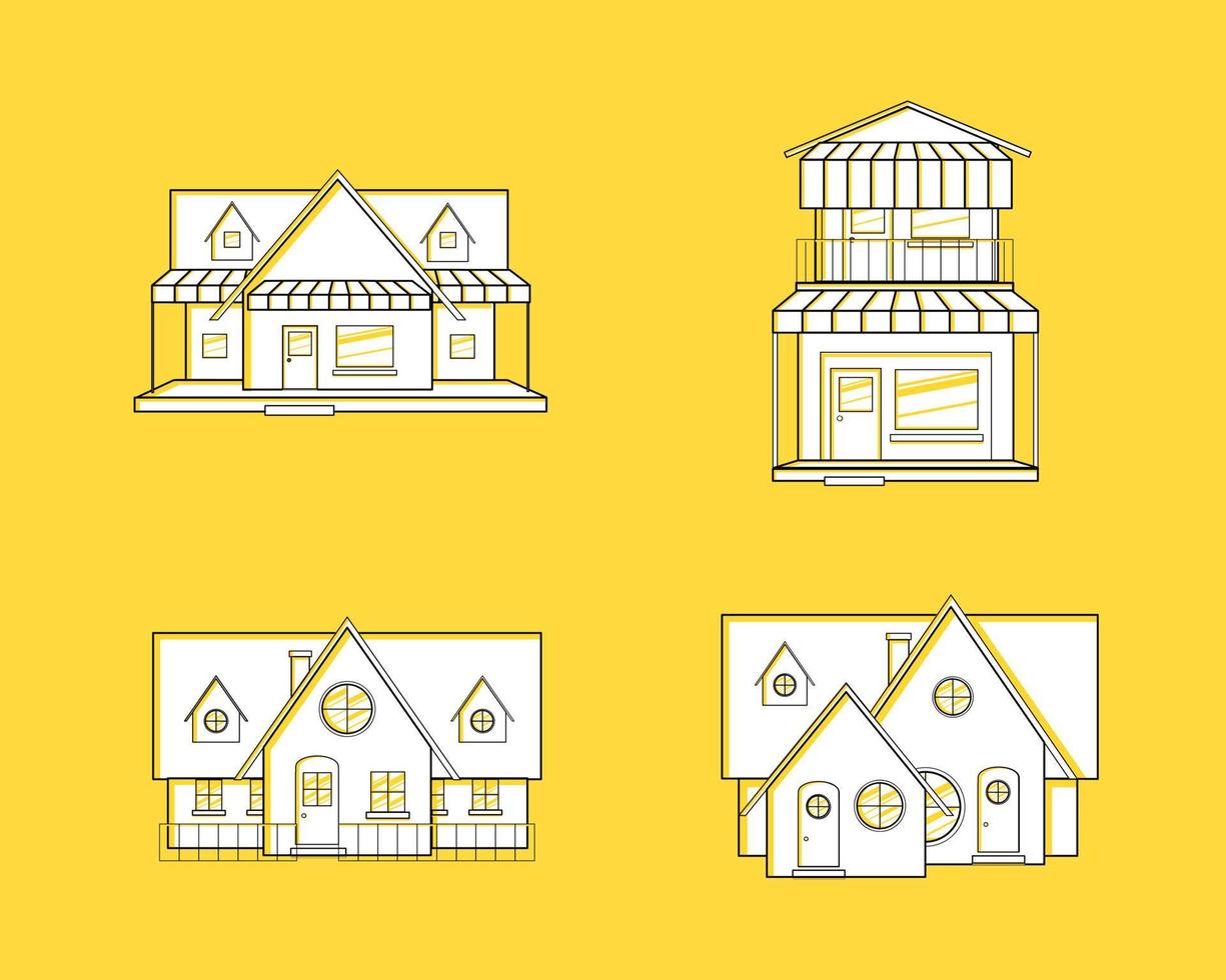 Flat design style house collection vector illustration