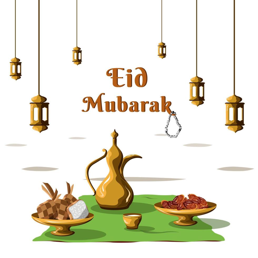 Eid Mubarak For Theme Islamic vector