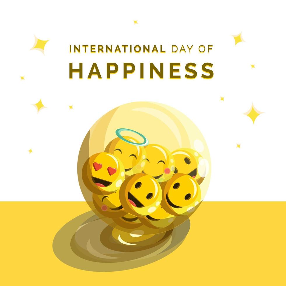 International Day of Happiness vector illustration