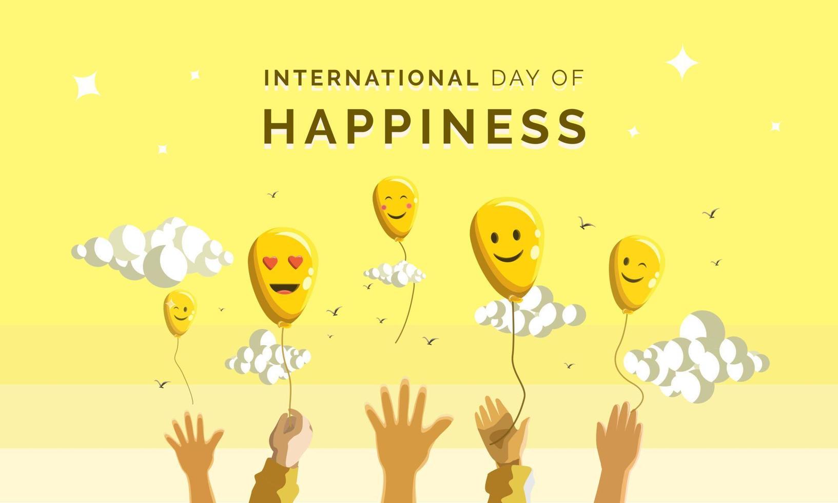 International Day of Happiness vector illustration