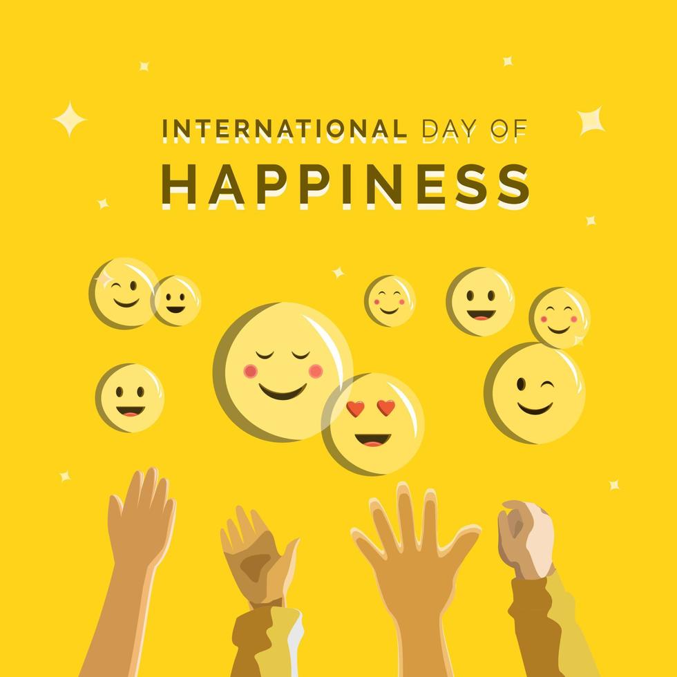 International Day of Happiness vector illustration