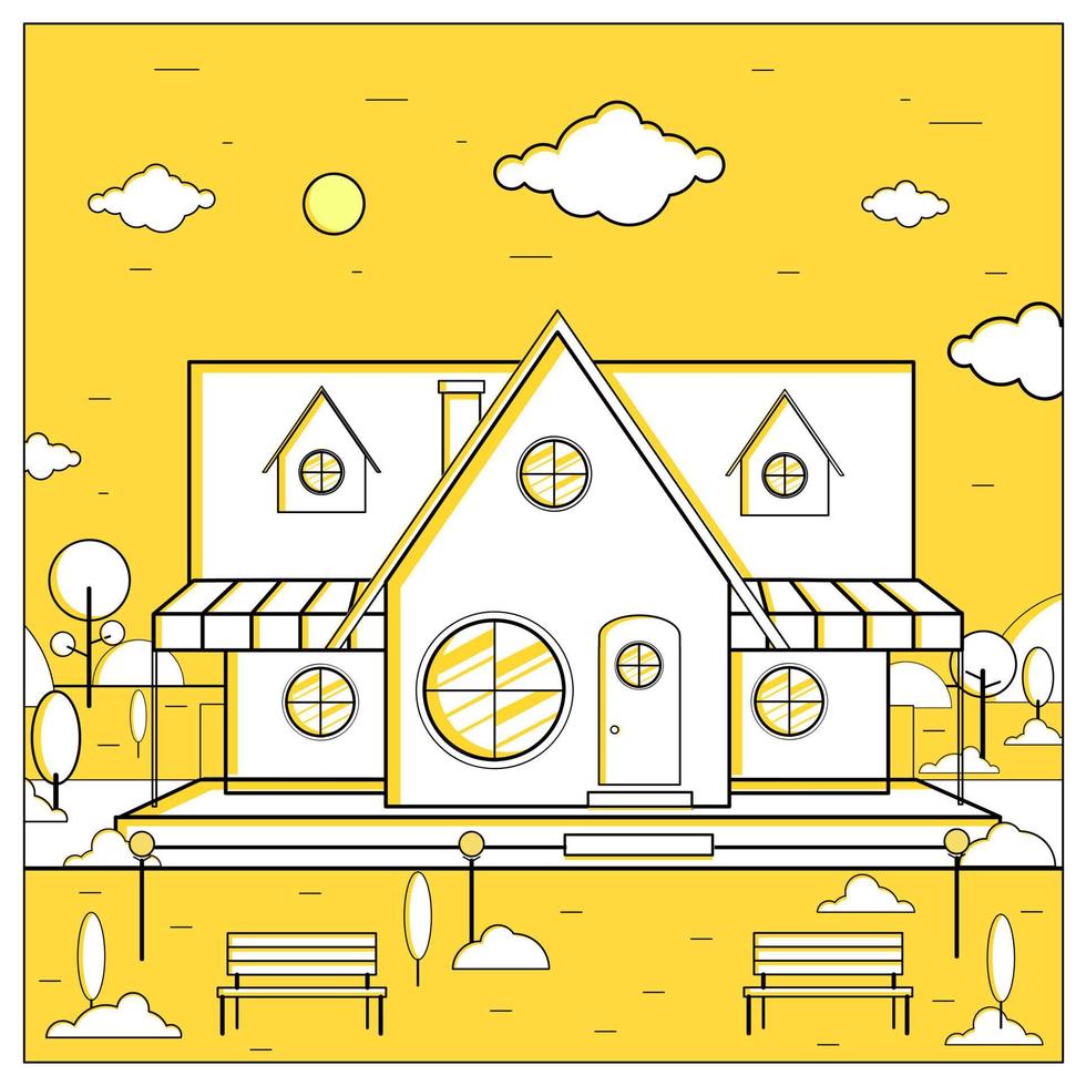 House illustration  modern style flat design vector