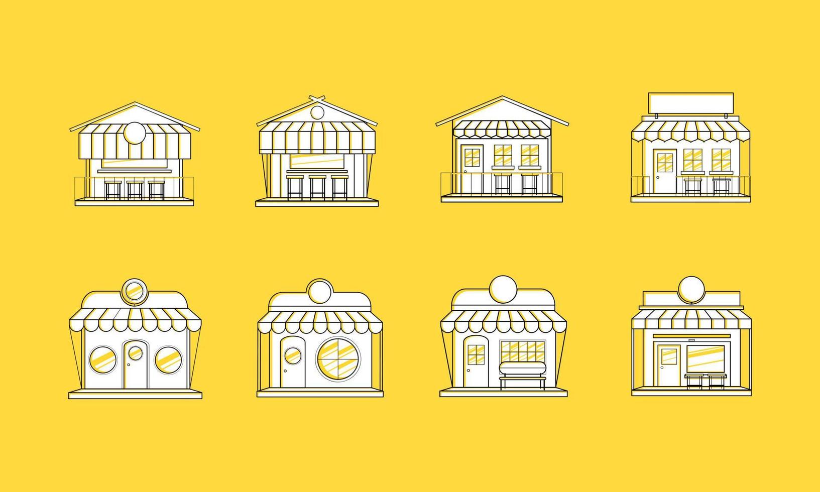 Flat design style shop collection vector illustration