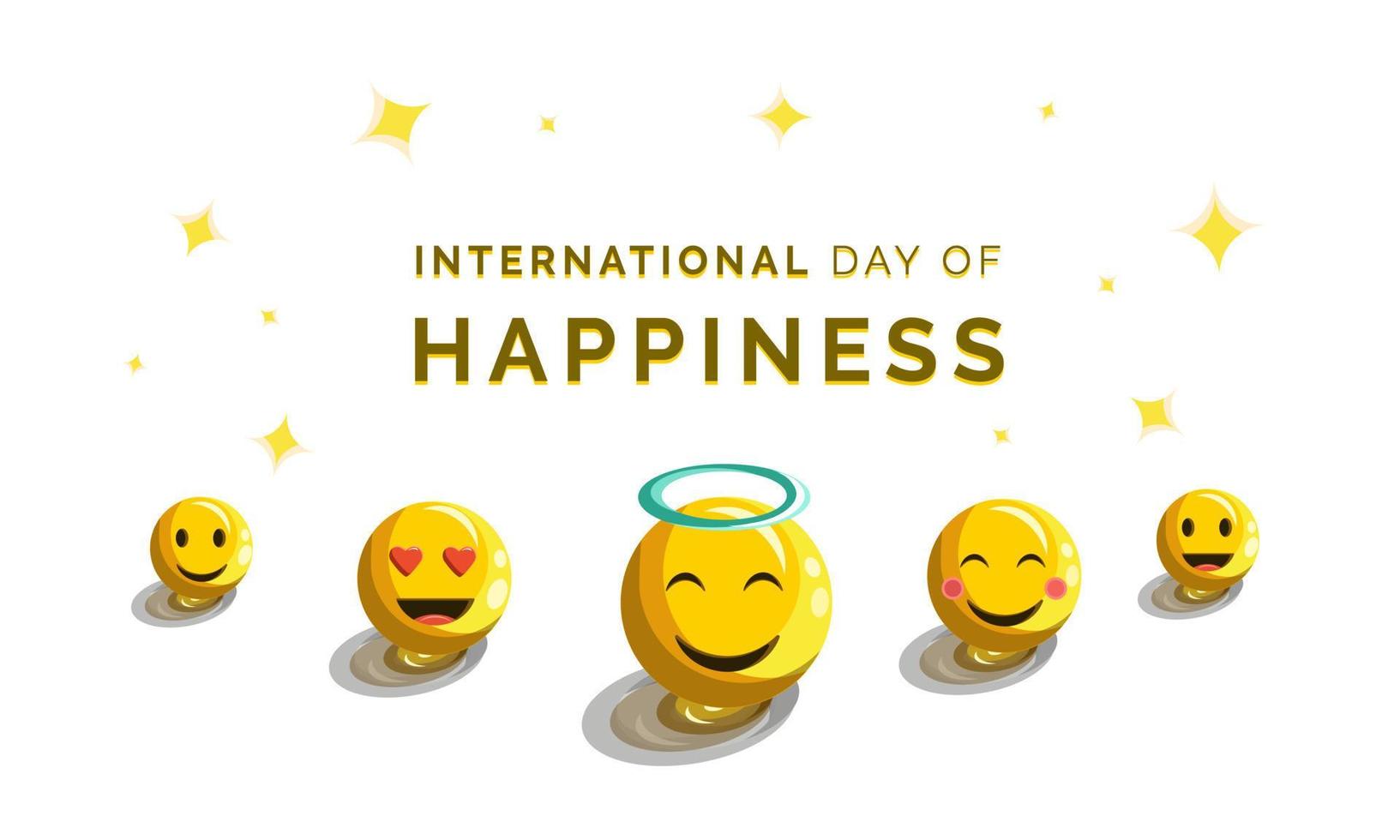 International Day of Happiness vector illustration