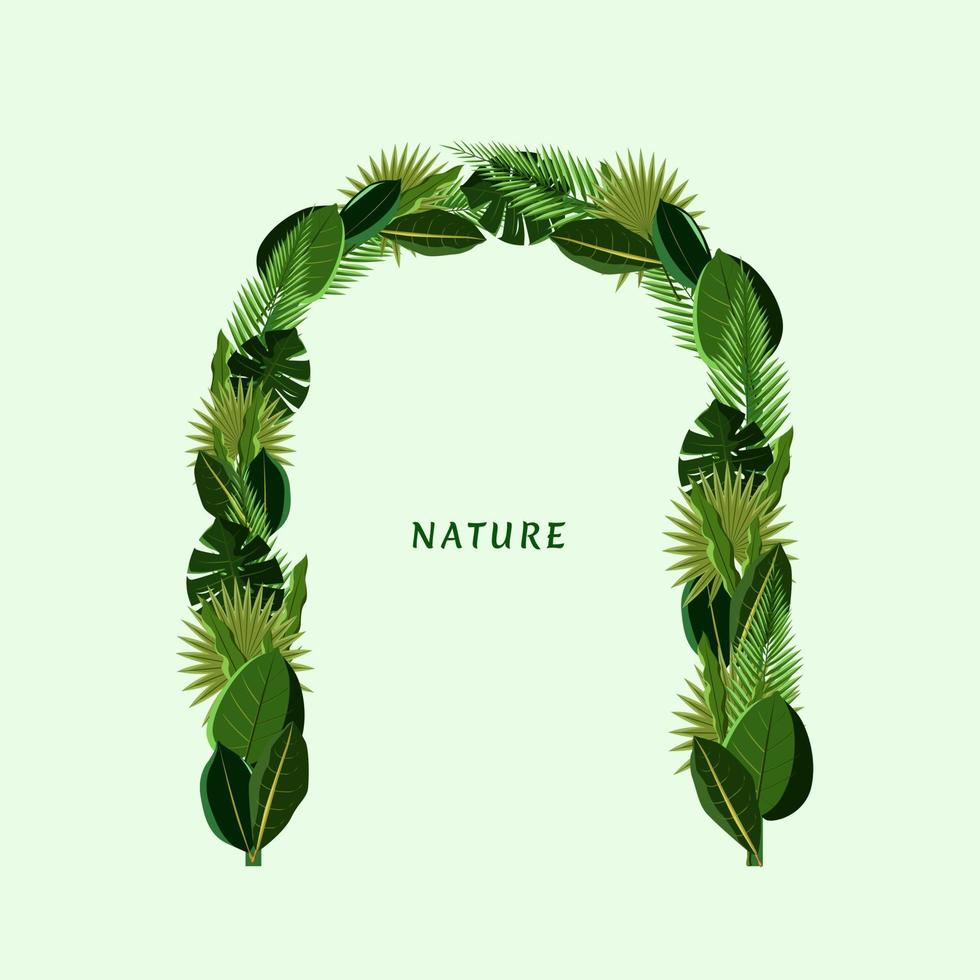 Natural themed decoration illustration of various kinds of leaves vector