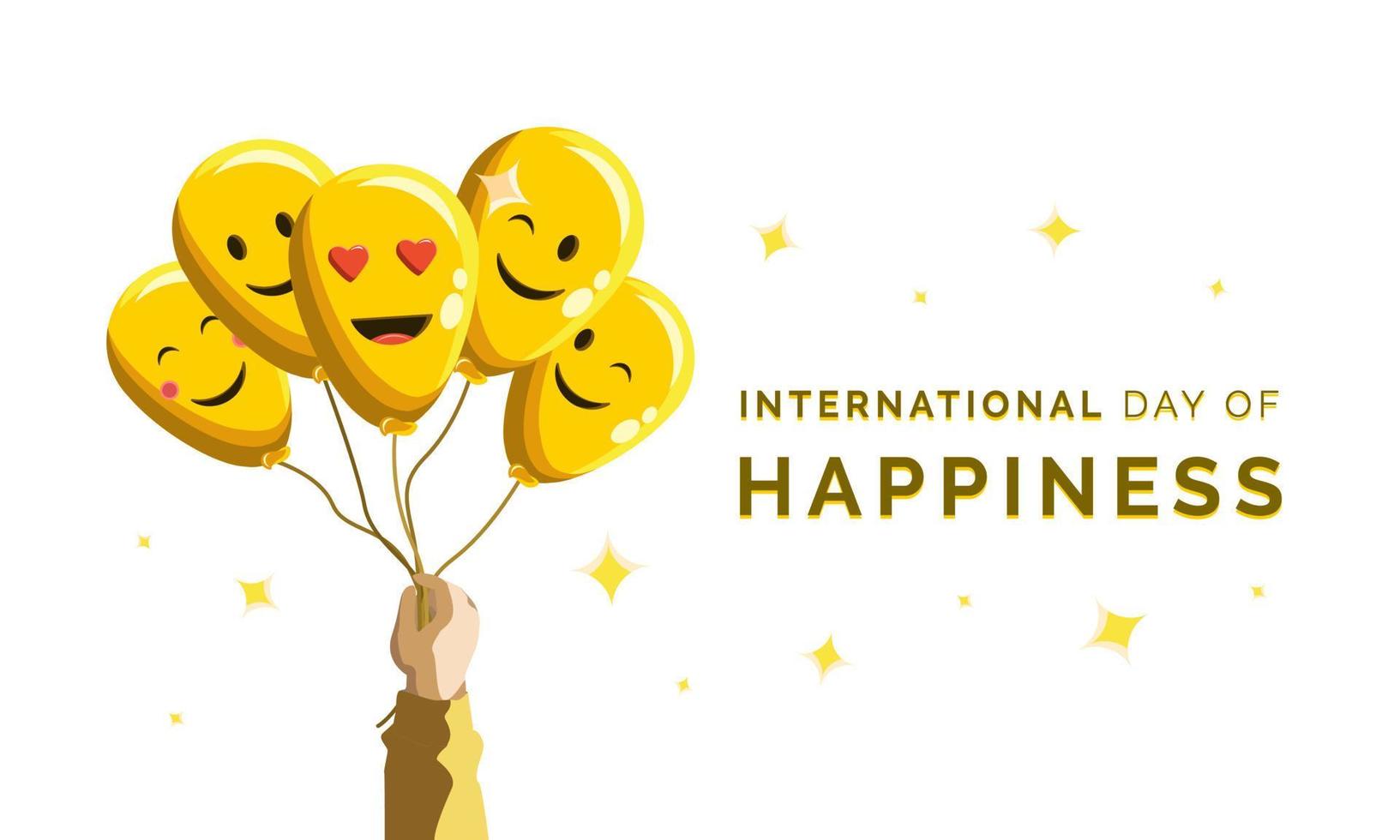 International Day of Happiness vector illustration