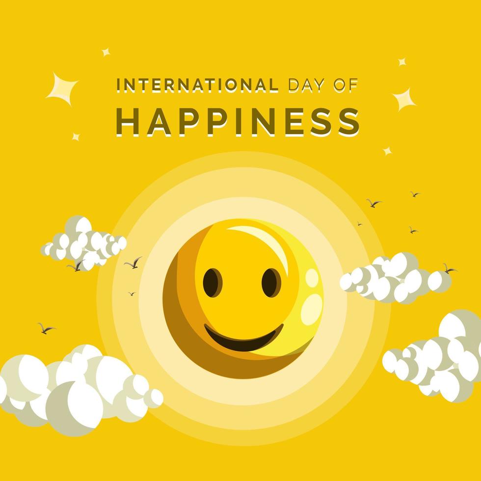 International Day of Happiness vector illustration
