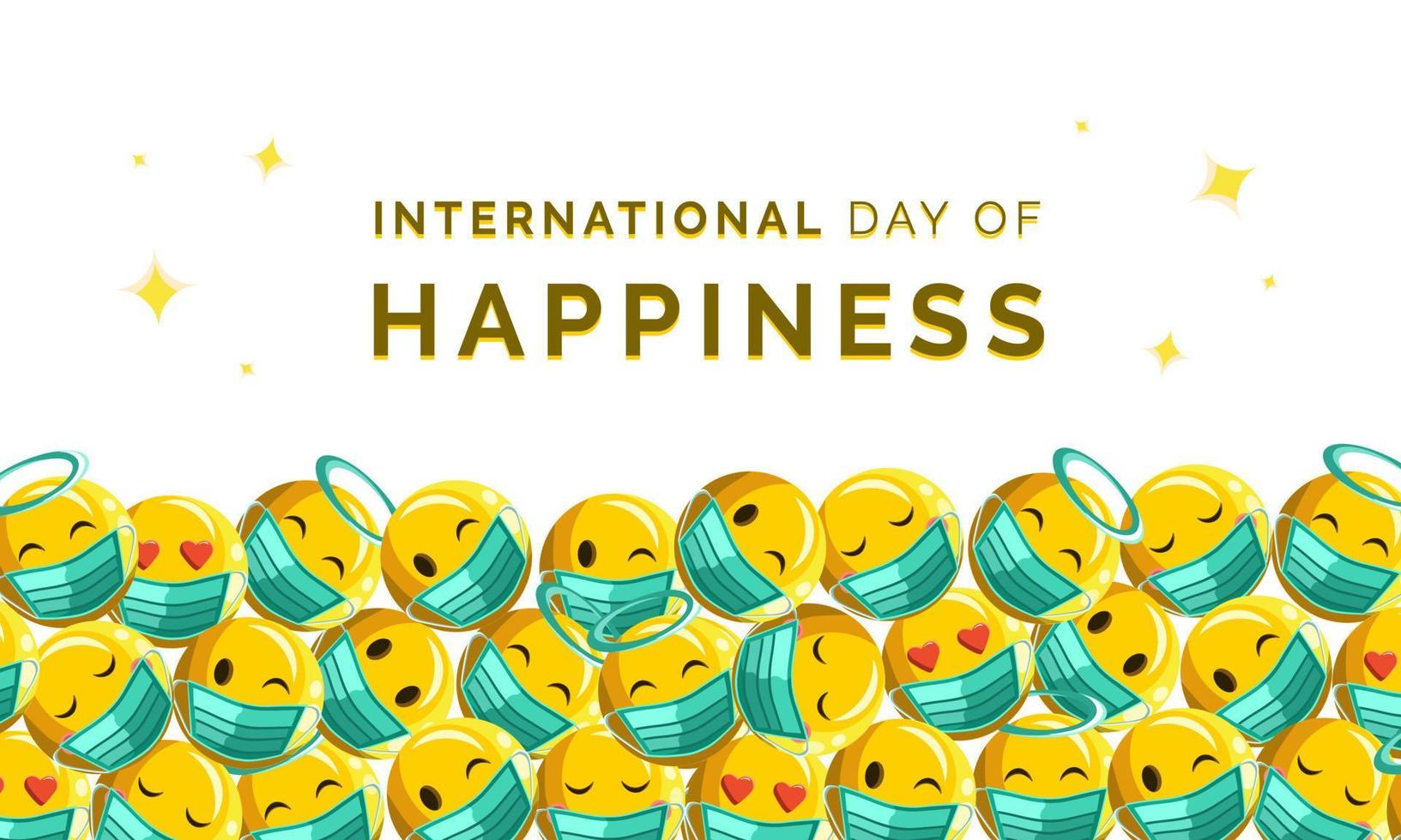 International Day of Happiness vector illustration