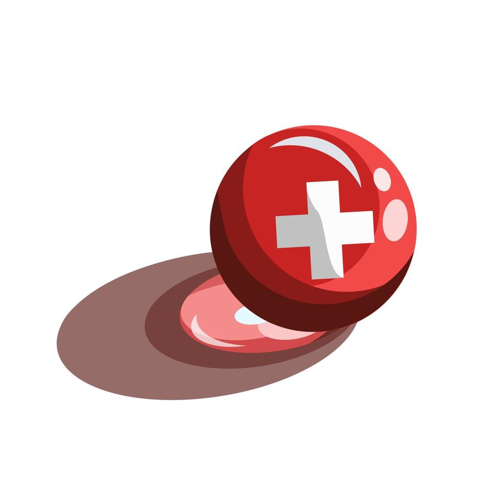 World Red Cross Day, illustration of a glass ball with a red cross or medical symbol vector