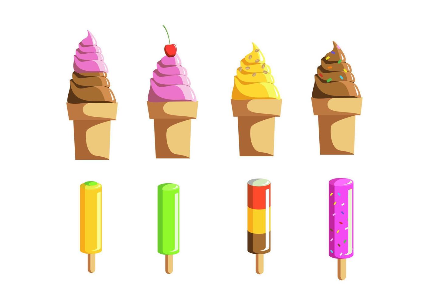 Ilustración de vector de colección completa de helado