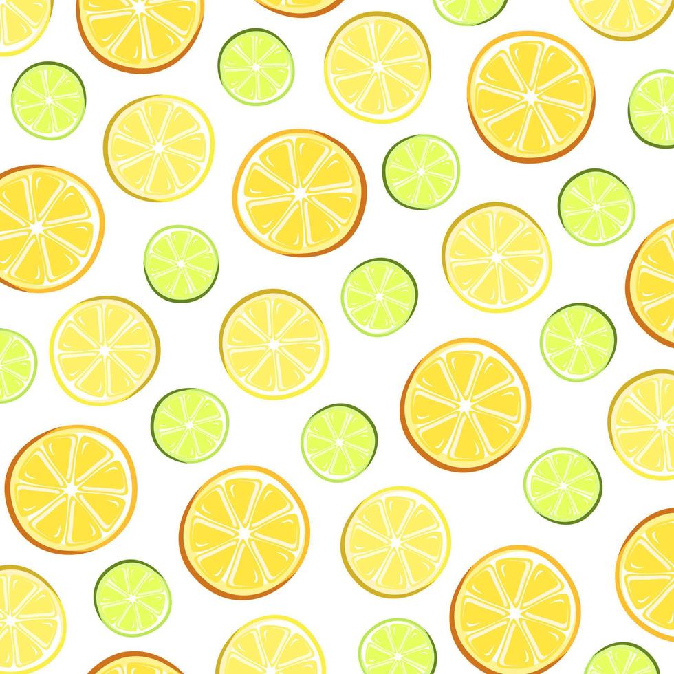 Orange, lemon, lime illustration vector pattern