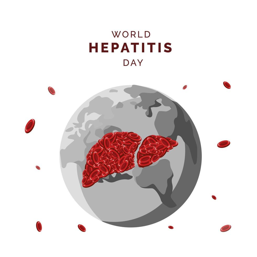 día mundial de la hepatitis, diseño para el tema médico saludable vector